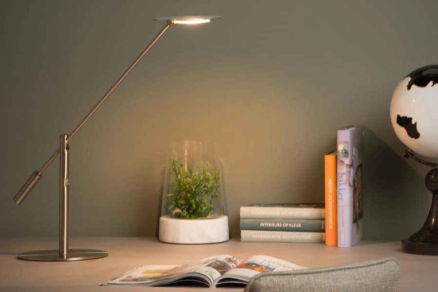 Lucide ANSELMO - Schreibtischlampe - LED Dim. - 1x9W 3000K - Chrom Matt - Atmosphäre 1
